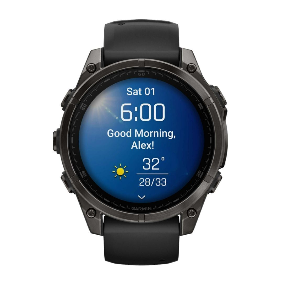 Garmin Fenix 8 Sapphire GPS 47mm Smartwatch (Black and Pebble Gray) Bundle