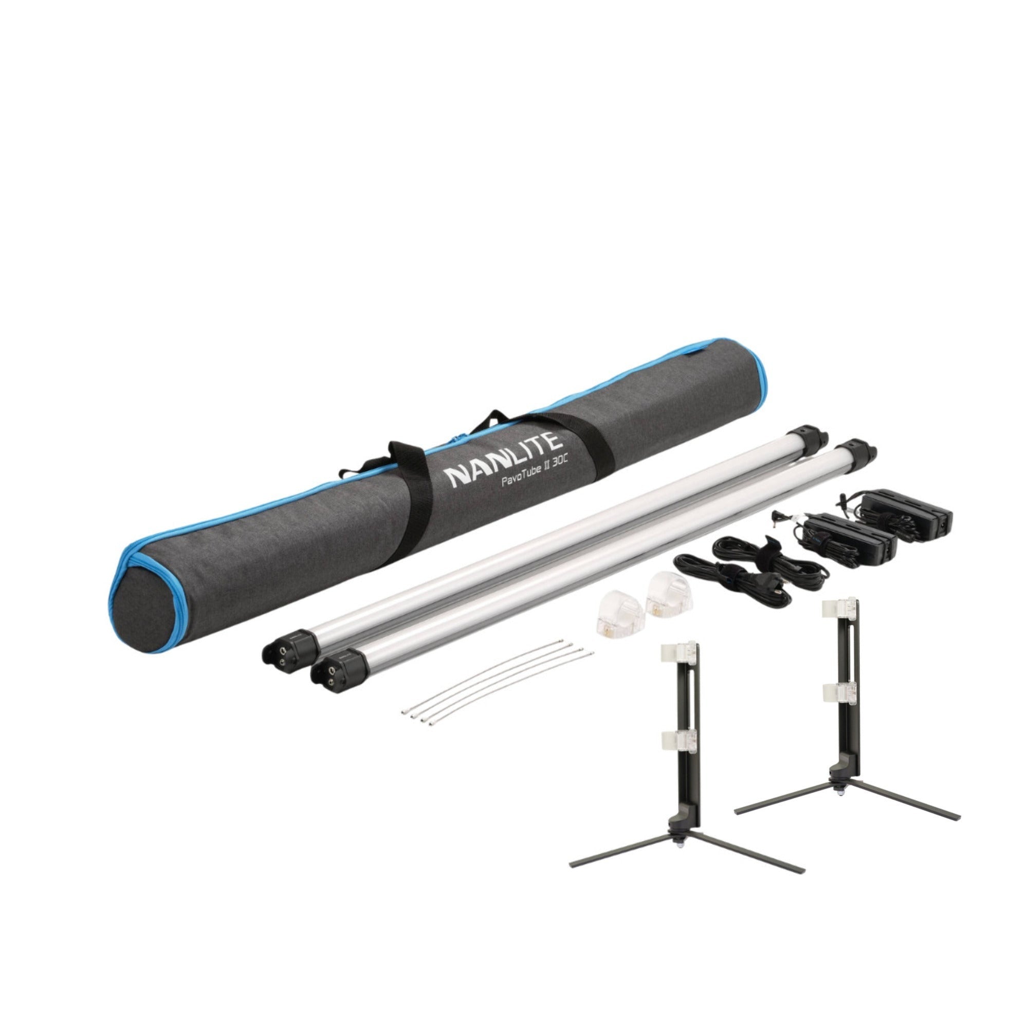 Nanlite PavoTube II 30C 4 Ft. RGB LED Tube Light Kit and 2 Floor Stands Bundle