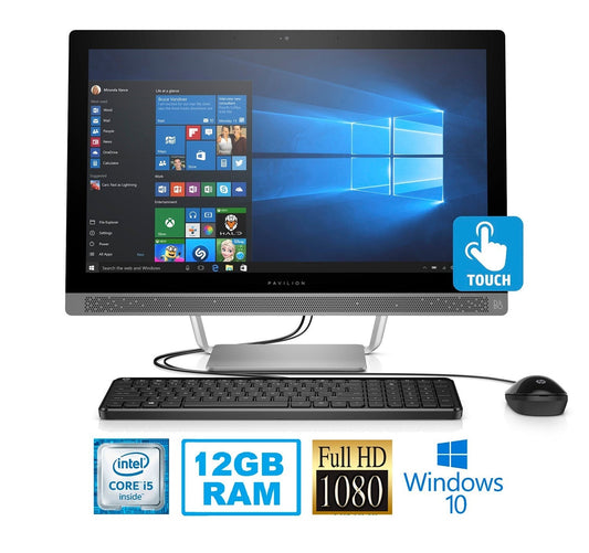 HP Pavilion 24-b227c 23.8" FHD Touch All-in-One PC, Intel Core i5-7400T, 12GB RAM (Certified Refurbished)