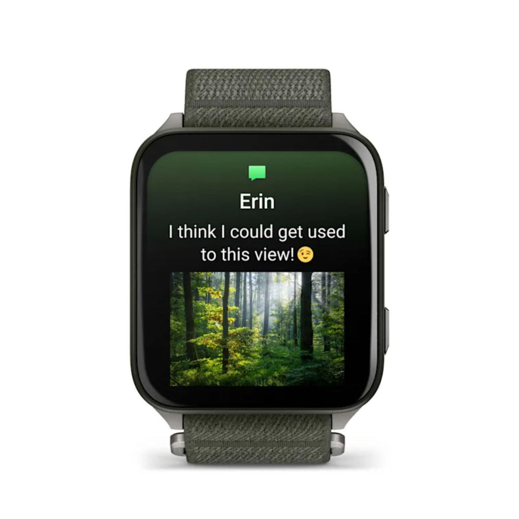 Garmin Venu X1 Moss with Titanium Caseback and Moss ComfortFit Nylon Band