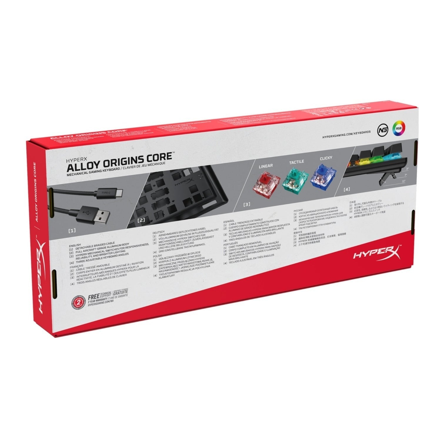 HyperX Alloy Origins Core TKL Mechanical Gaming Keyboard with Aqua Switches (Certified Refurbished)