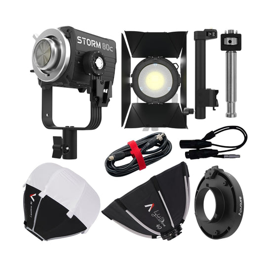 Aputure STORM 80c Continuous Light Fixture with Accessories Bundle