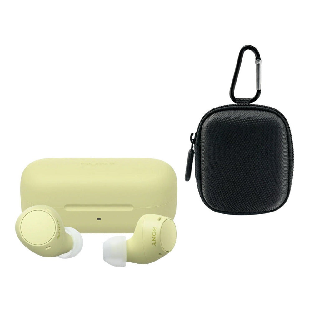 Sony WF-C510 Truly Wireless Up To 11 Hours Battery Life Earbuds (Yellow) with Earphone Case Bundle