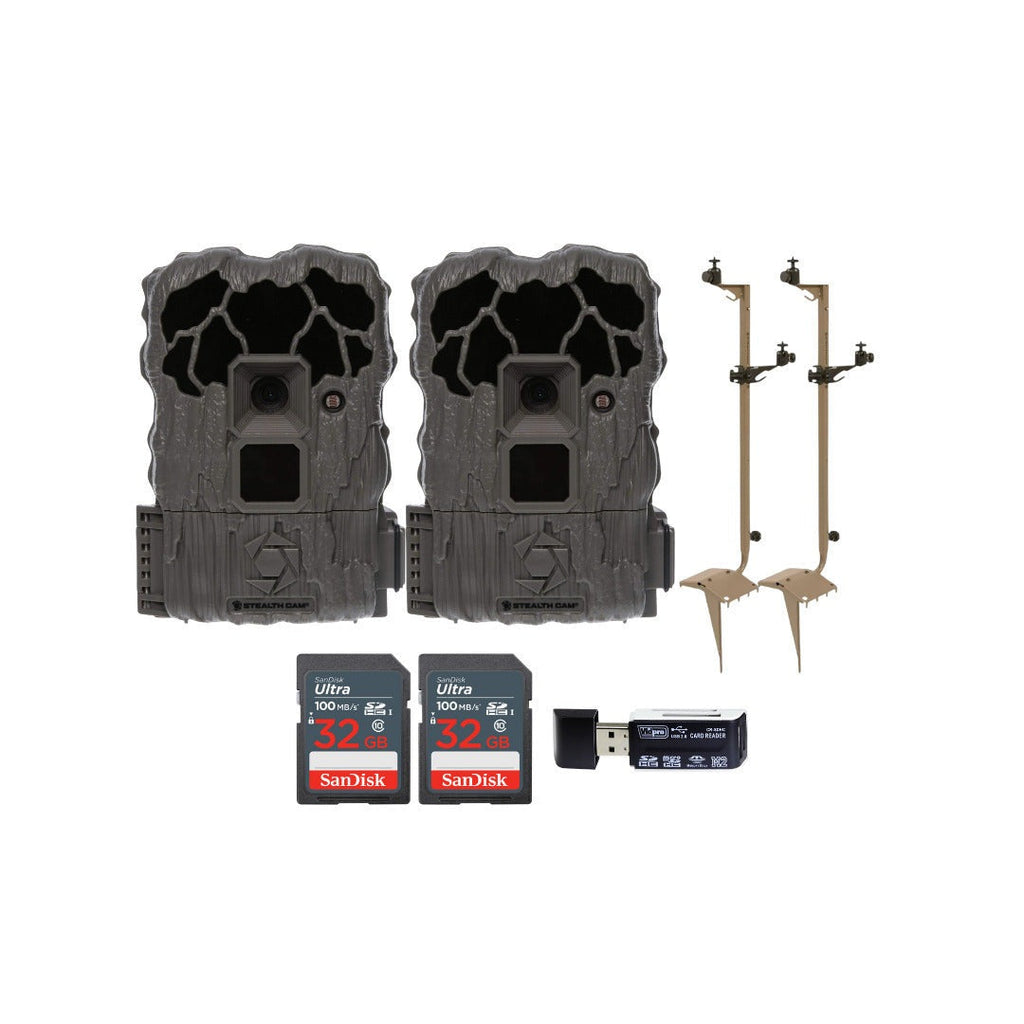 Stealth Cam 20MP Trail Camera with 60 Feet Range Detection and 720P Video Resolution (2-Pack) Bundle