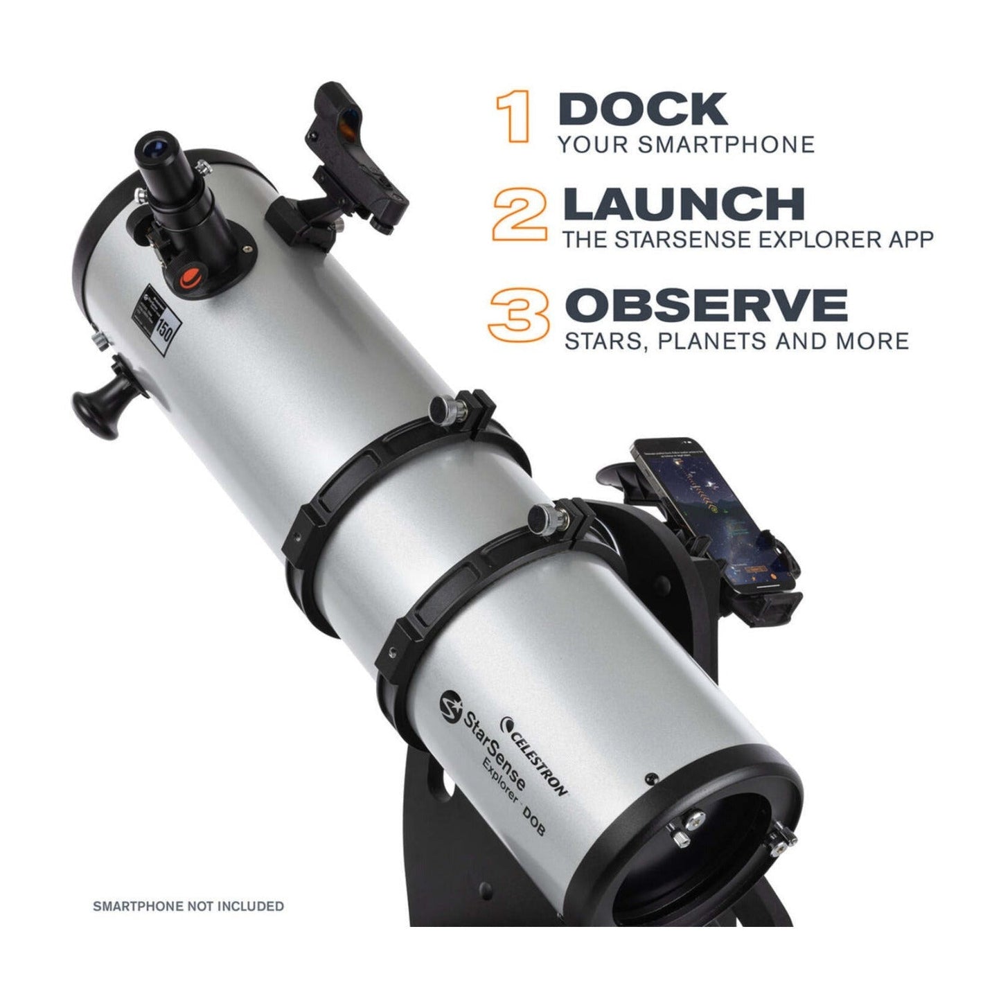 Celestron Starsense Explorer 150mm Smartphone App-Enabled Tabletop Dobsonian Telescope