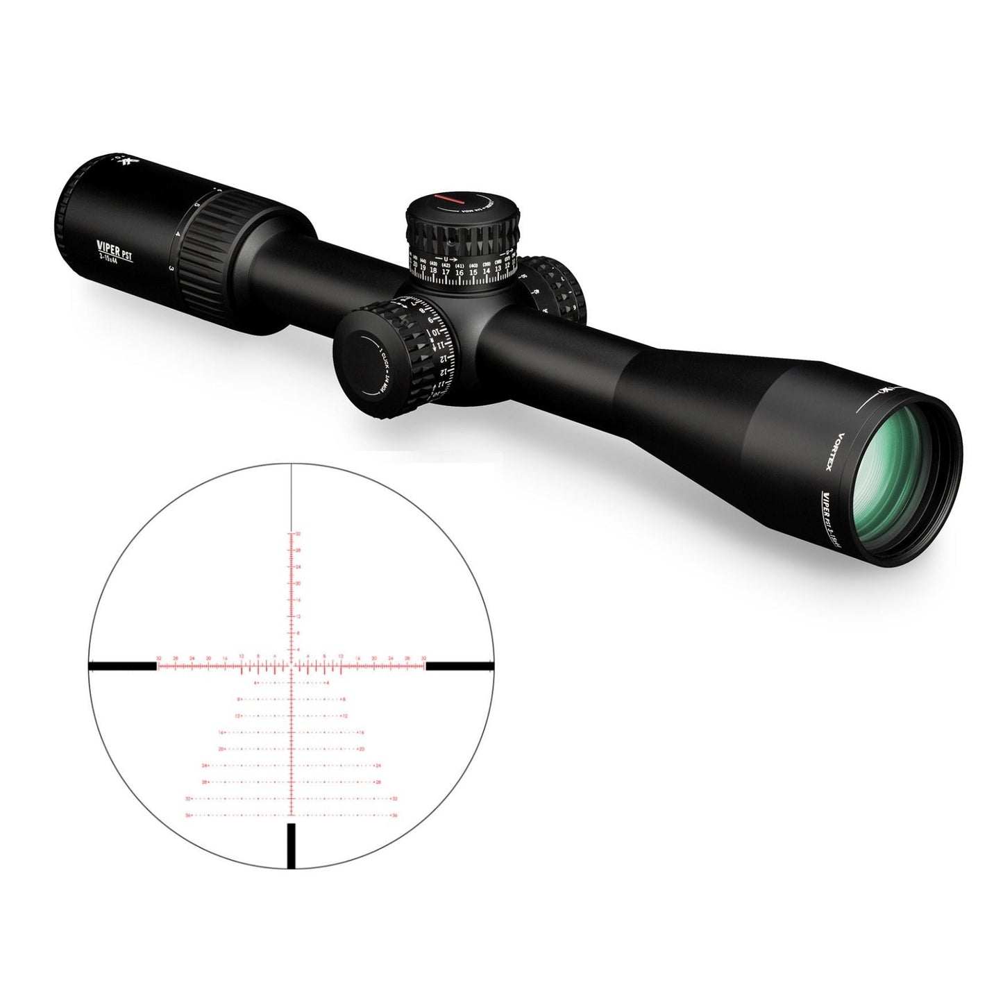 Vortex Viper PST Gen II 3-15x44 FFP Riflescope (EBR-7C MOA Reticle)