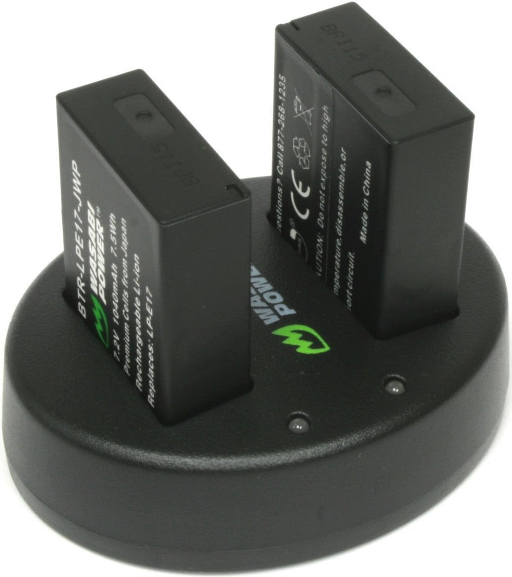 Wasabi Power Battery (2-Pack) and Dual Charger for Canon LP-E17