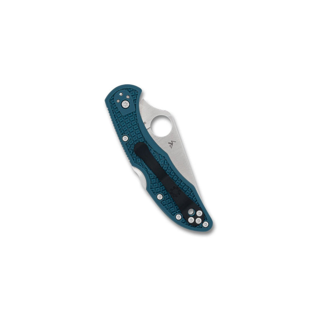 Spyderco Delica 4 Folding Knife with K390 Steel Blade and Blue FRN Handle