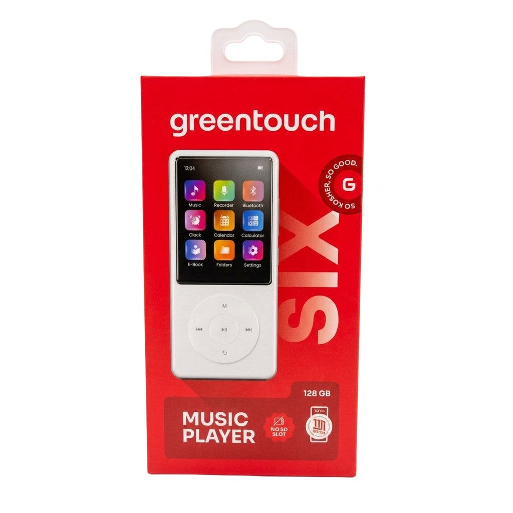 GreenTouch Six 128GB Kosher MP3 Player with No SD Slot (White)