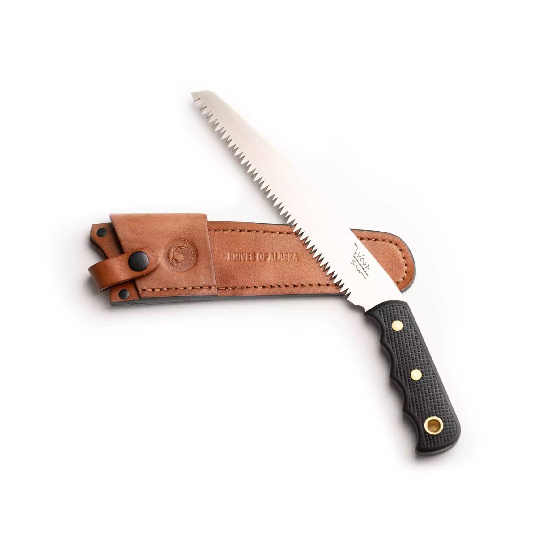 Knives of Alaska 13-Inch Wood Saw with Leather Sheath (Black)