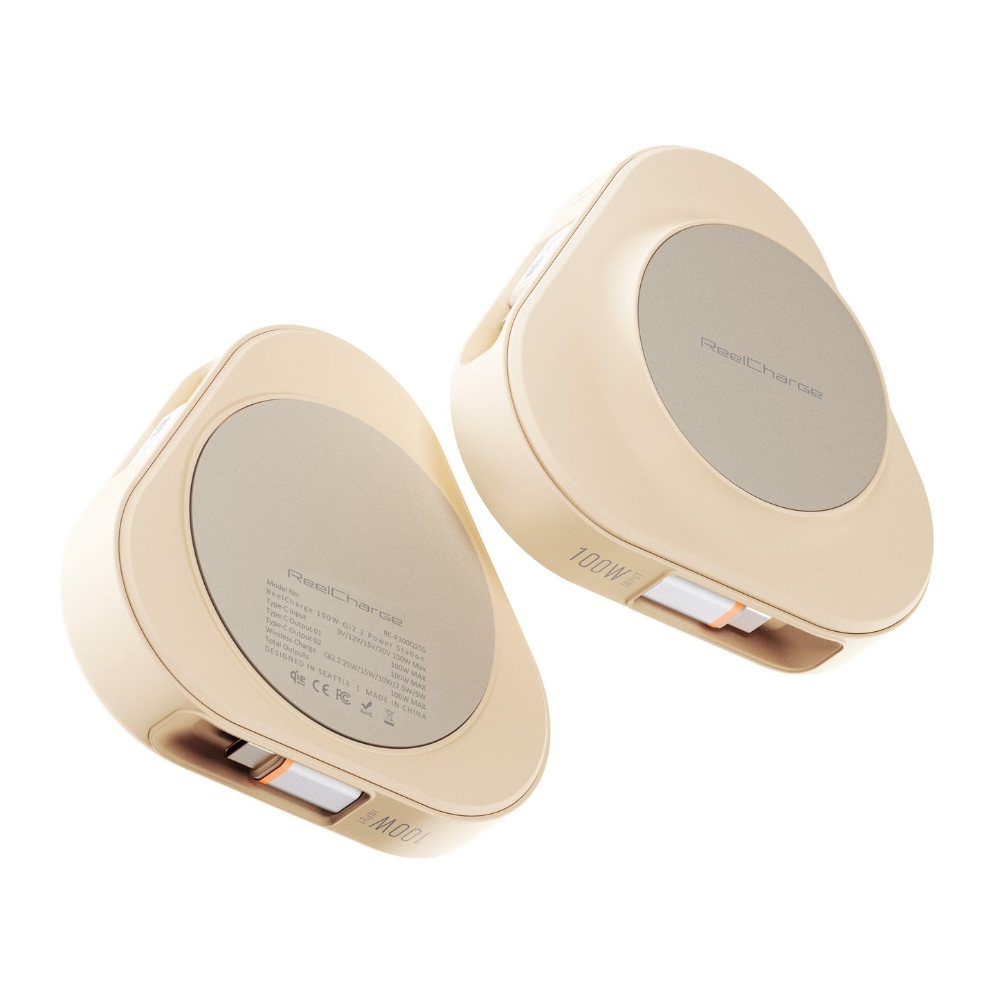 ReelCharge - Veratek 3-in-1 100W Powerstation with 25W Wireless Charging (Sand)