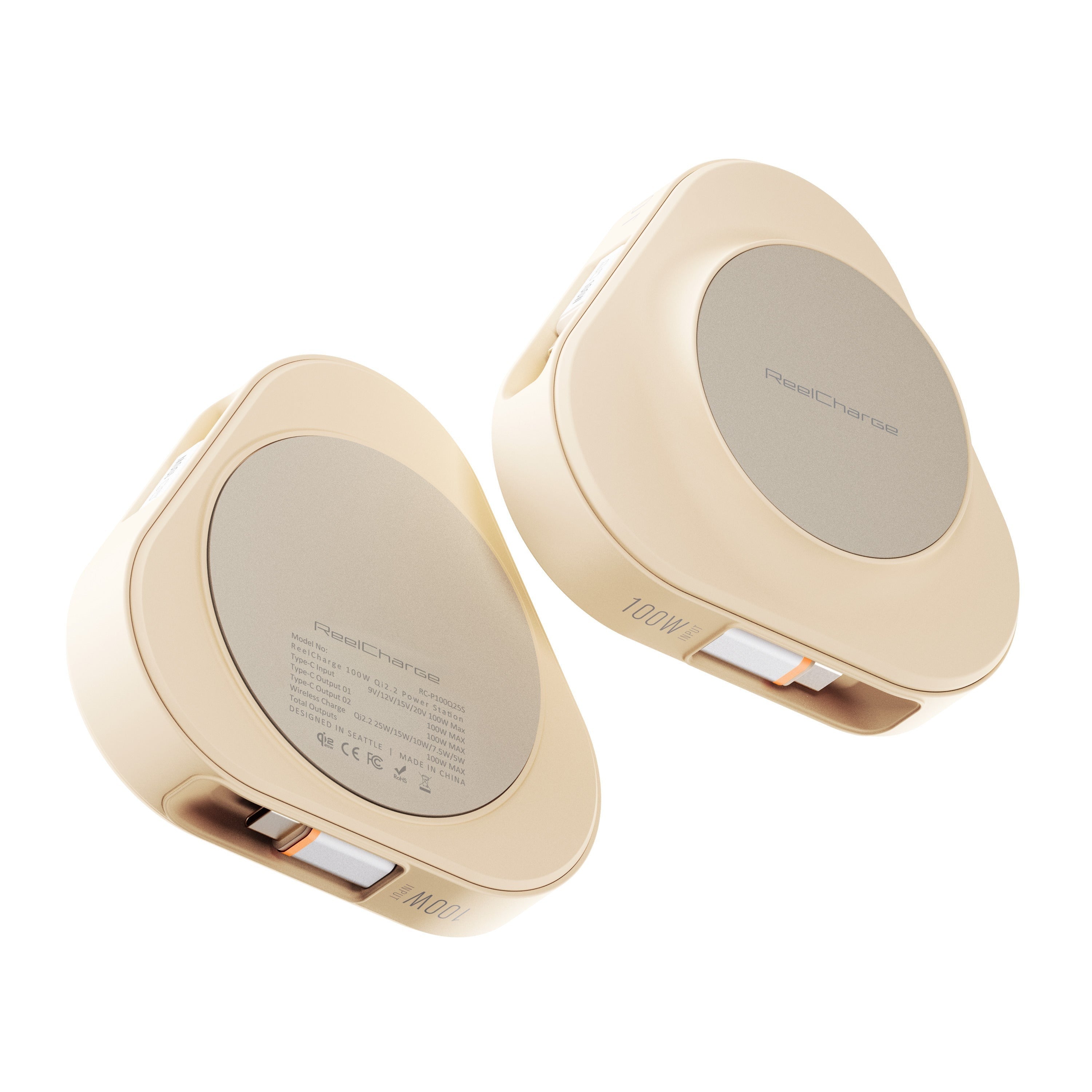 ReelCharge - Veratek 3-in-1 100W Powerstation with 25W Wireless Charging (Sand)