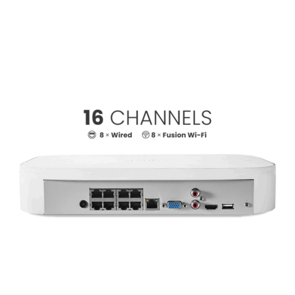 Lorex Fusion 4K 16 Camera Capable (8 Wired+8 Fusion Wi-Fi) 2TB Wired NVR System