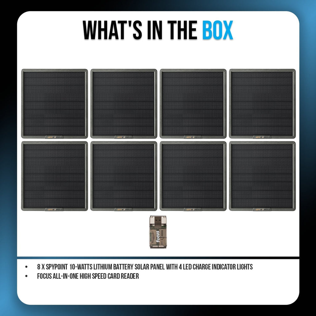 Spypoint 10-Watts Lithium Battery Solar Panel with 4 LED Charge Indicator Lights Bundle