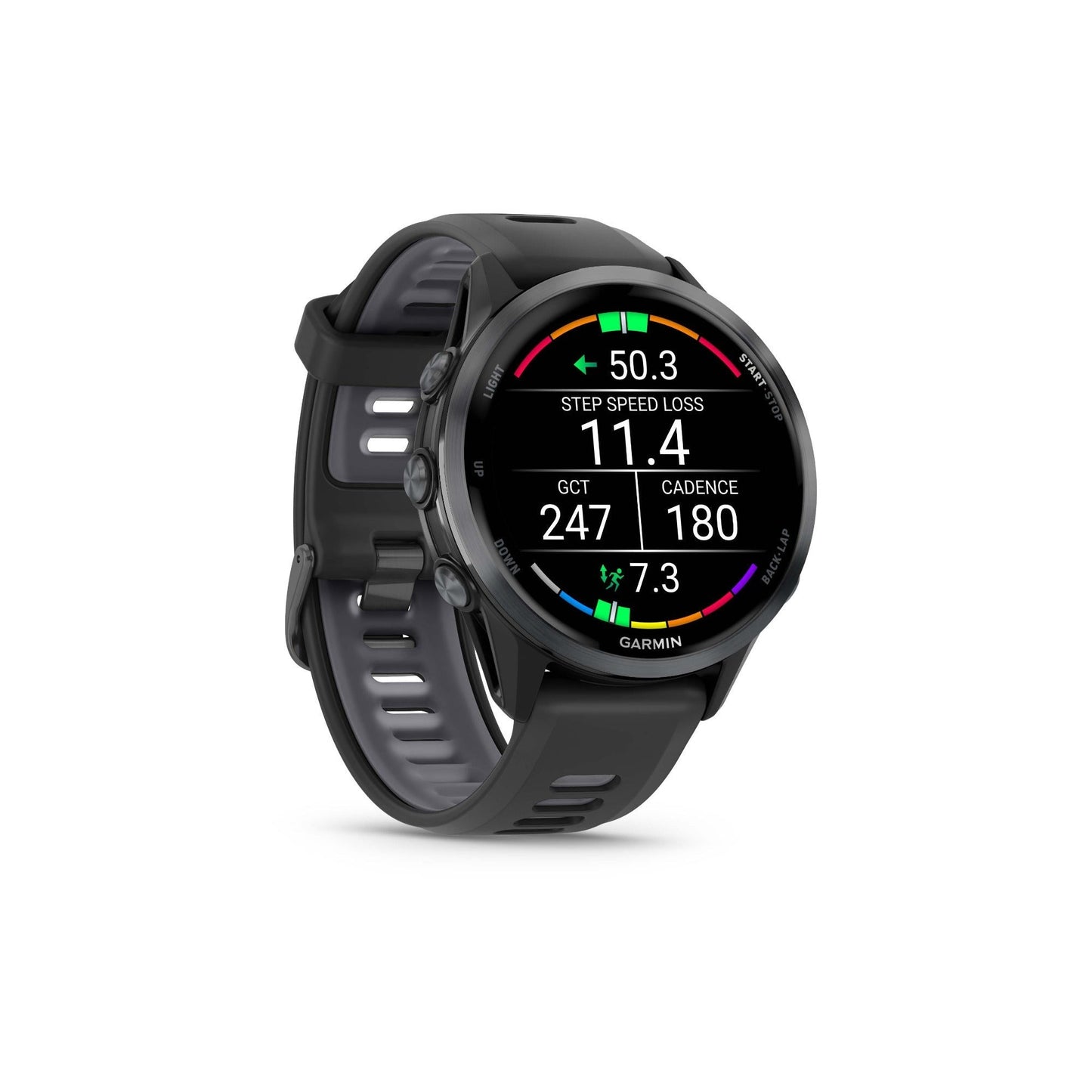 Garmin Forerunner 970 Carbon Gray DLC Titanium, Black Case and Black/Translucent Whitestone Band