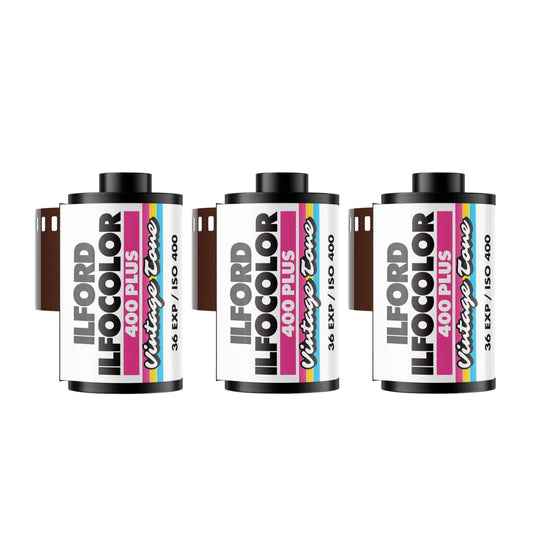Ilford Ilfocolor Vintage Tone 400 Plus 36 Exposures Color Negative Film Roll (3-Pack) Bundle