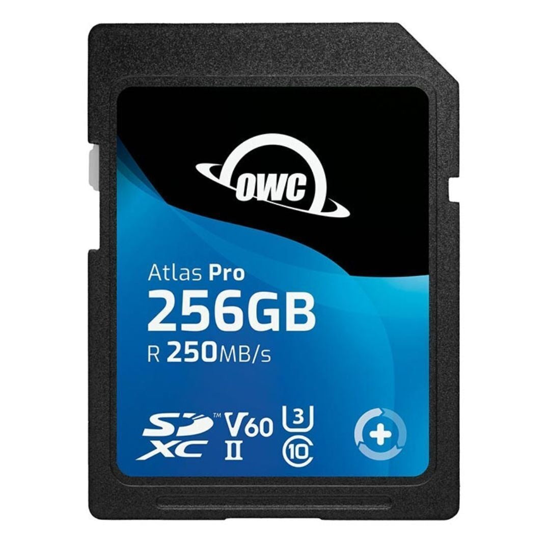 OWC 256GB Atlas Pro SDXC V60 UHS-II Memory Card with Dual SD-Slot SDXC UHS-II Card Reader