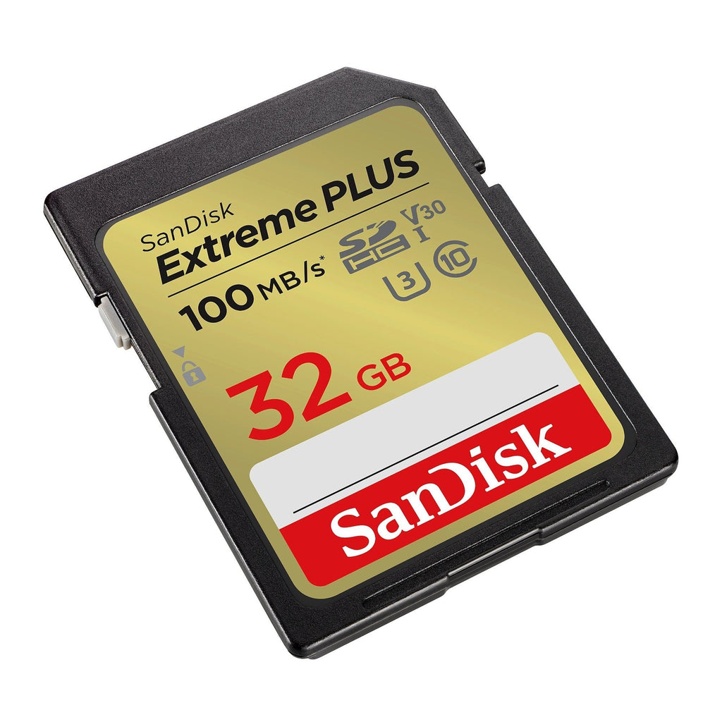 SanDisk Extreme PLUS 32GB SDHC UHS-I Memory Card (100 MB/s, Class 10, U3, V30)