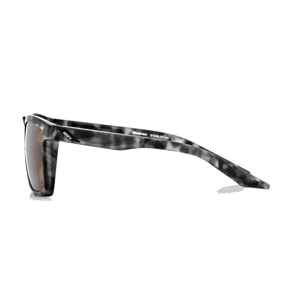 100% Renshaw Sunglasses Matte Black Havana Bronze Lens