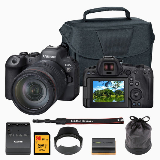 Canon EOS R6 Mark II Mirrorless Camera with 24-105mm f/4 Lens Bundle