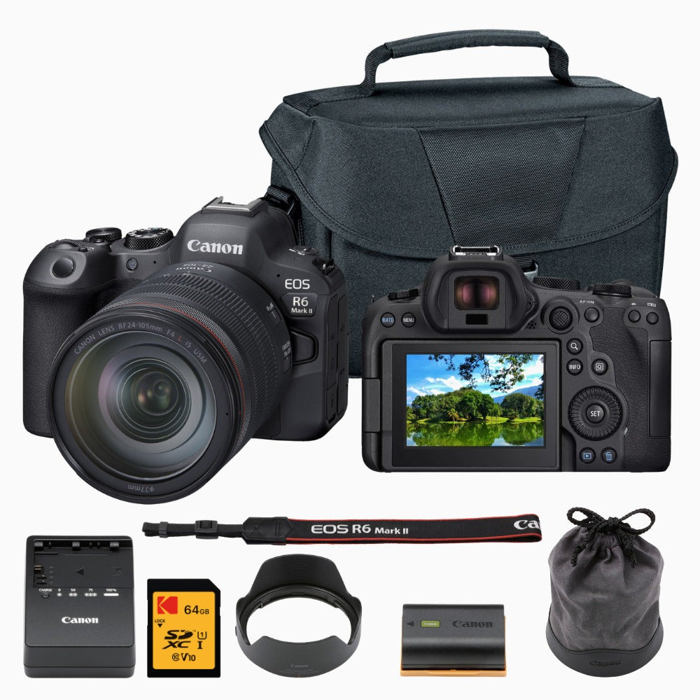 Canon EOS R6 Mark II Mirrorless Camera with 24-105mm f/4 Lens Bundle