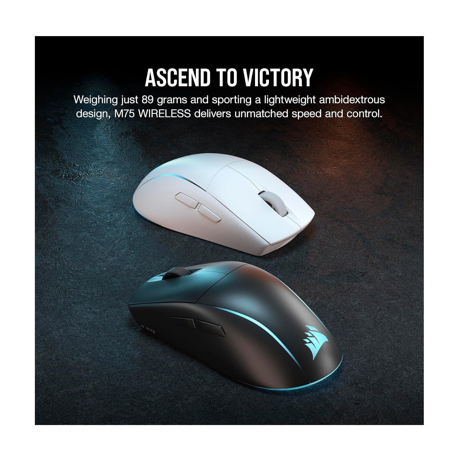 Corsair M75 Wireless RGB Lightweight FPS Gaming Mouse (White)
