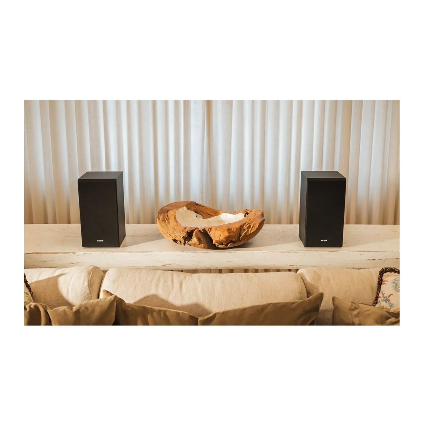 Sony SSCS5M2 3-Way 3-Driver Bookshelf Speaker System (Black) Bundle with Isolation Pads