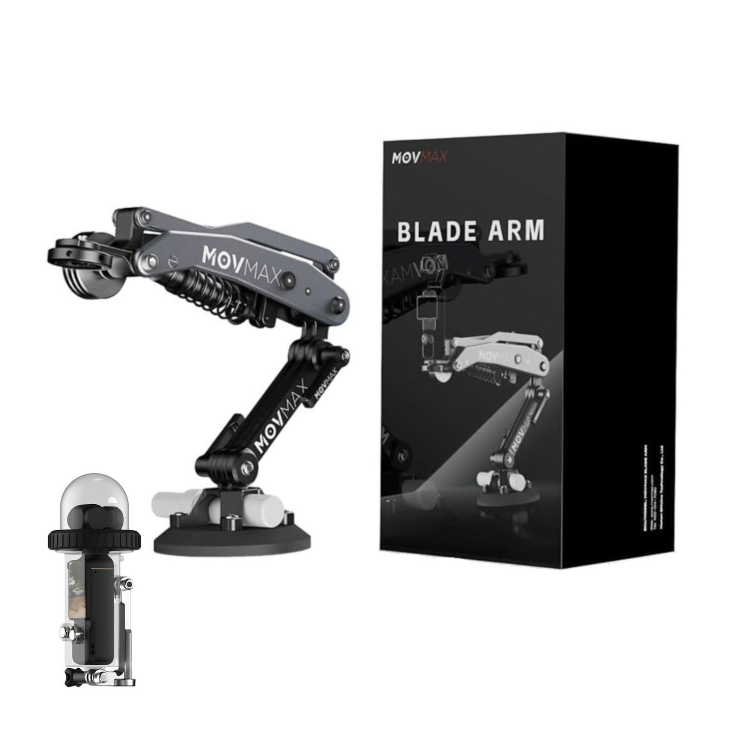 Movmax Blade Arm for DJI Pocket 3, Insta 360, and GoPro HERO 12 Cameras with Waterproof Case Bundle