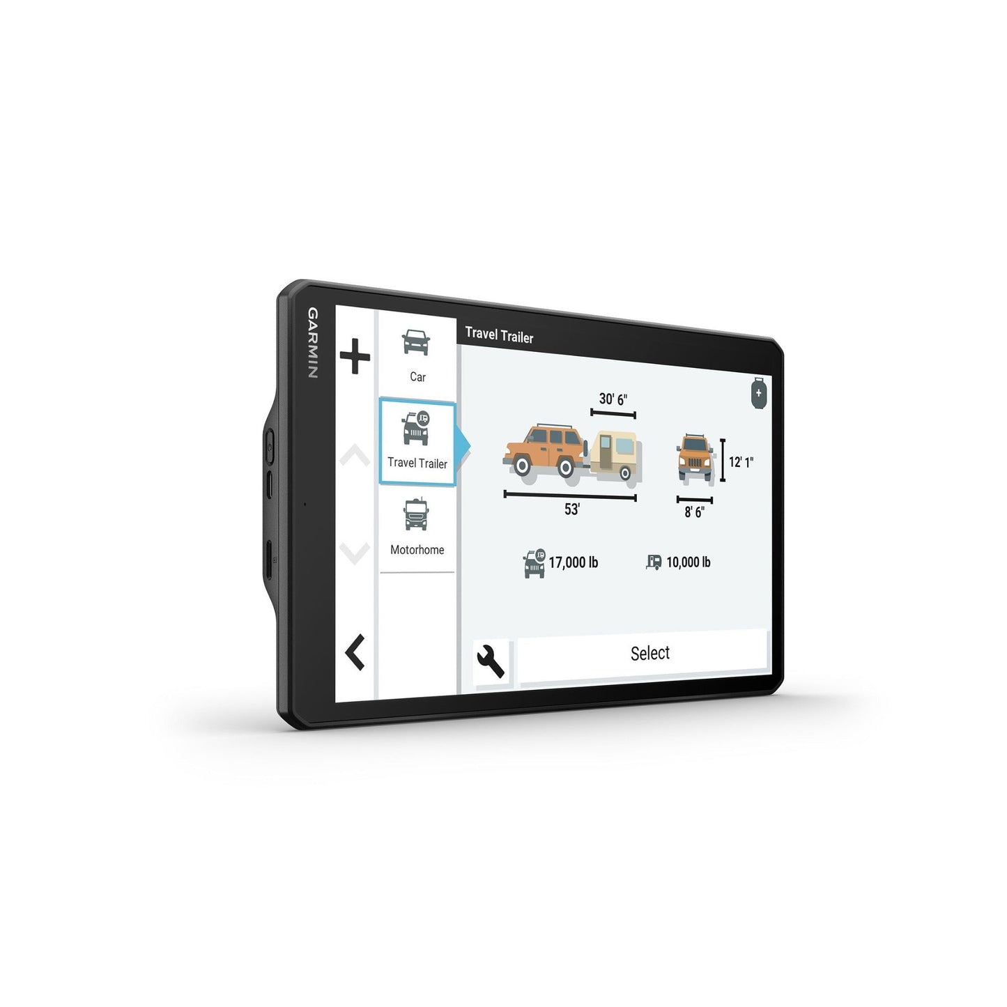 Garmin RV 1095 MT-S RV GPS Navigator Bundle with 2-Port Car Charger and 10,000mAh 30W Power Pack