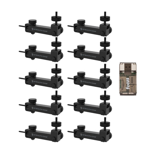 Stealth Cam Eco Mount Rugged Steel Tube (Black, 10-Pack) and Card Reader Bundle