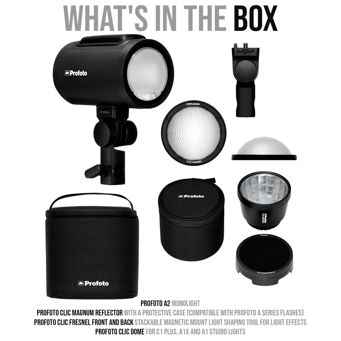 Profoto A2 Monolight with Profoto Clic Magnum Reflector with Protective Case Bundle