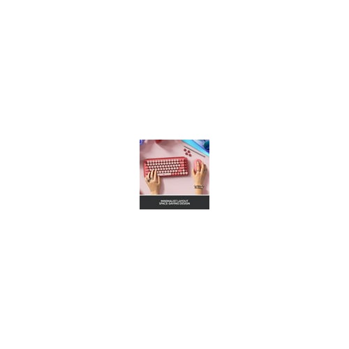 Logitech POP Keys Wireless Mechanical Keyboard with Emoji Keys Heartbreaker Rose
