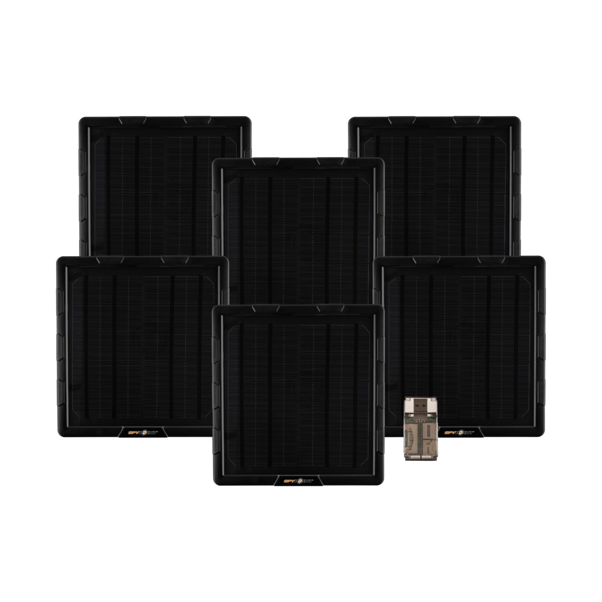 Spypoint SPLB-10 5W Compact Battery Solar Panel Bundle with High-Speed Card Reader (6-Pack, 7 Items)