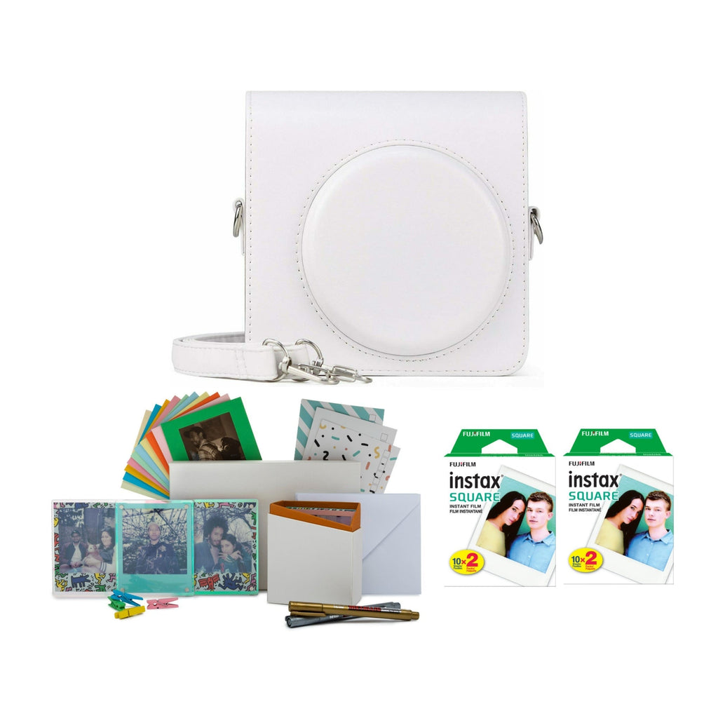 Fujifilm Instax Square Film Twin Pack (40 Exposures) with Case and Storage Box