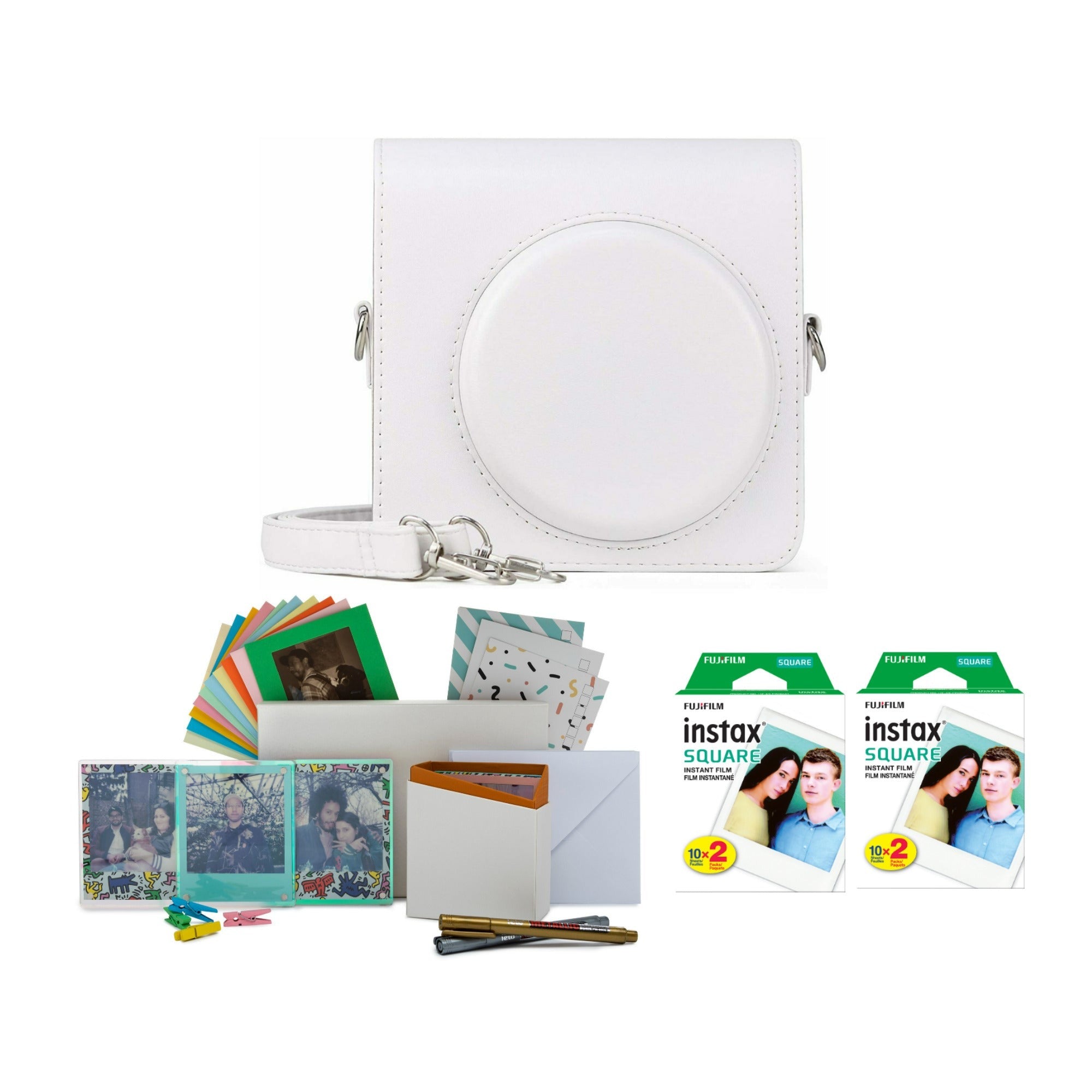 Fujifilm Instax Square Film Twin Pack (40 Exposures) with Case and Storage Box
