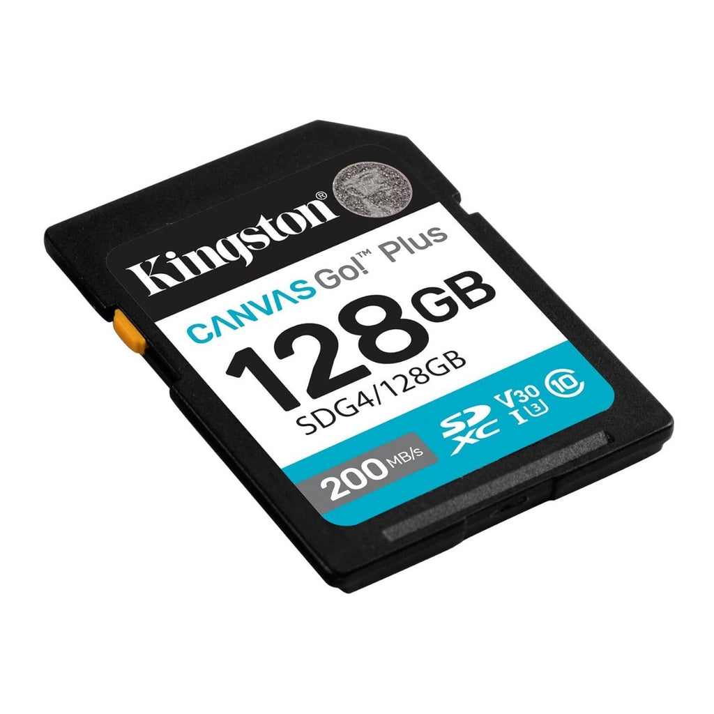Kingston Canvas Go Plus 128GB Gen4 200MB/s Class 10 UHS-I U3 V30 Memory Card