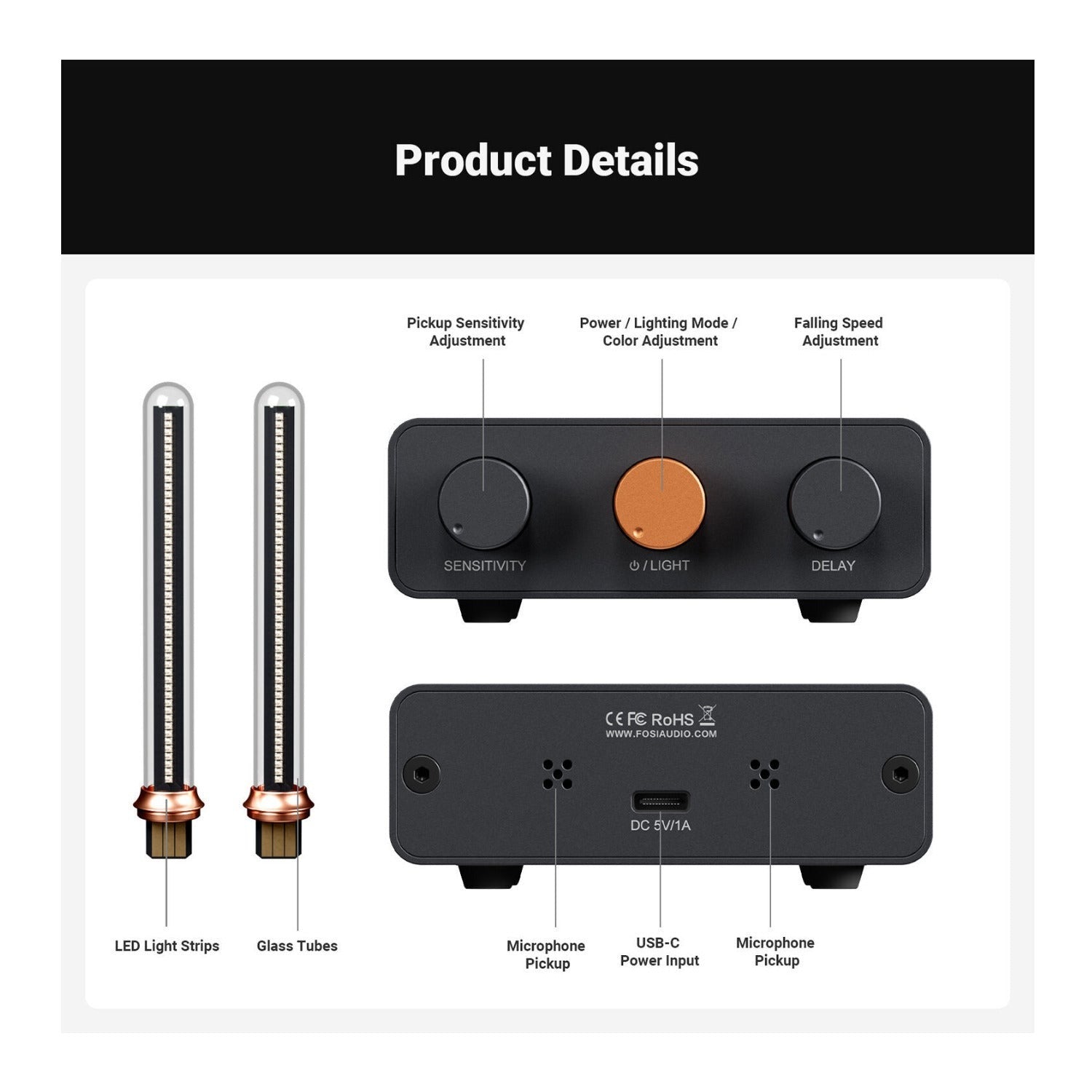 Fosi Audio AH-01A Music Rhythm Visualizer Light