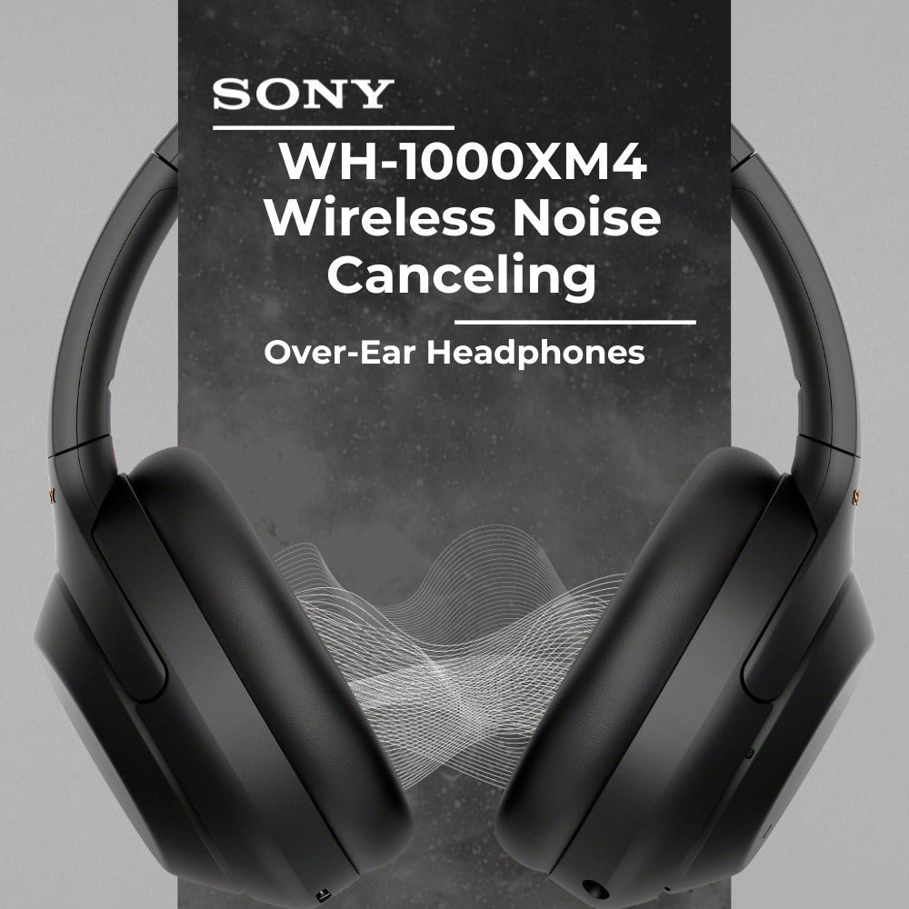 Sony WH 1000XM4 Wireless Noise Canceling Over Ear Black Headphones Bundle