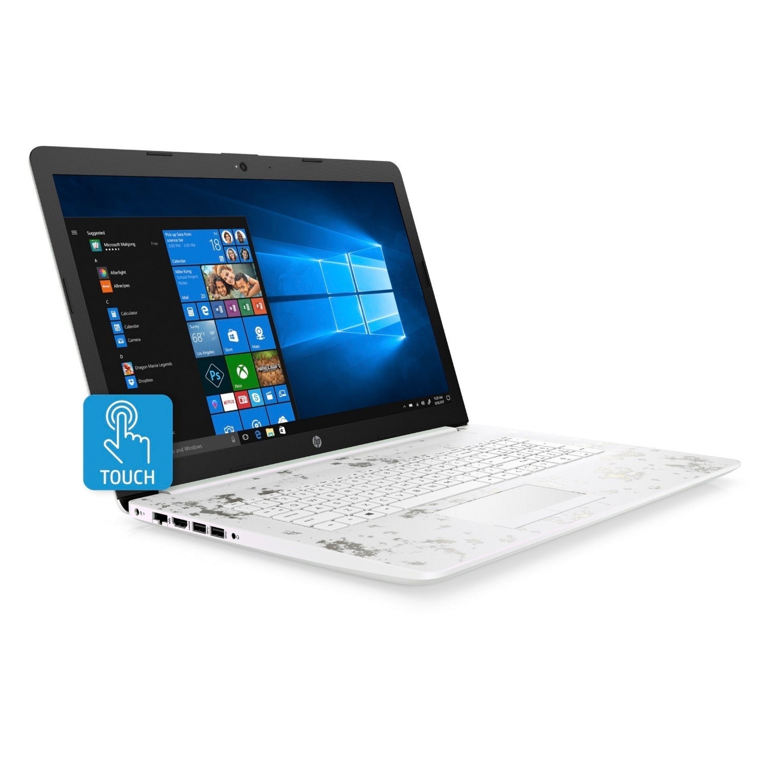HP Laptop, 15.6" HD Touch, Intel Core i5-8250U, 8GB RAM, 1TB HDD, Microsoft 365 Personal 1-Year (Pearl White) (Certified Refurbished)
