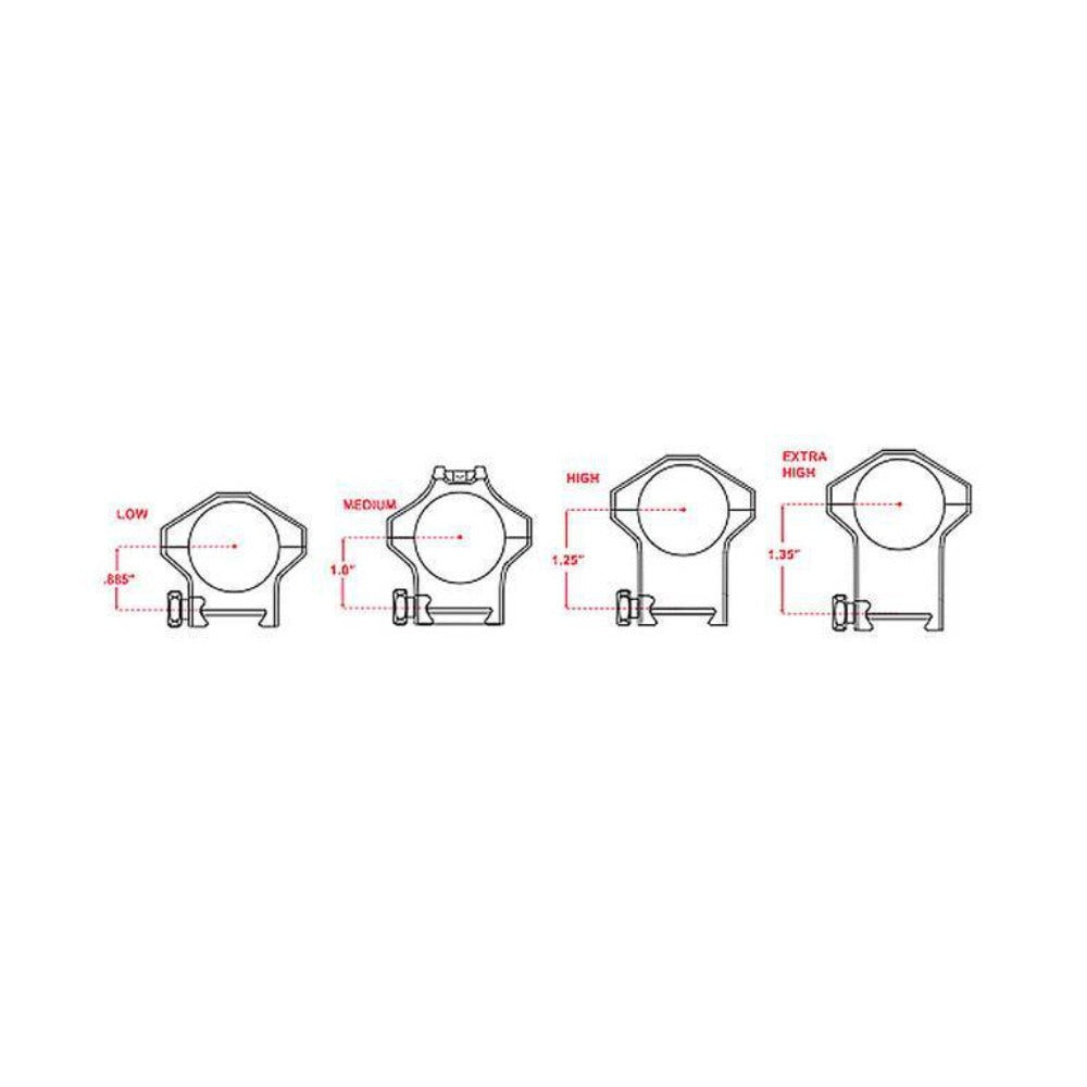 Steiner Optics H-Series 30mm Med 1.0-Inch Lightweight Scope Rings