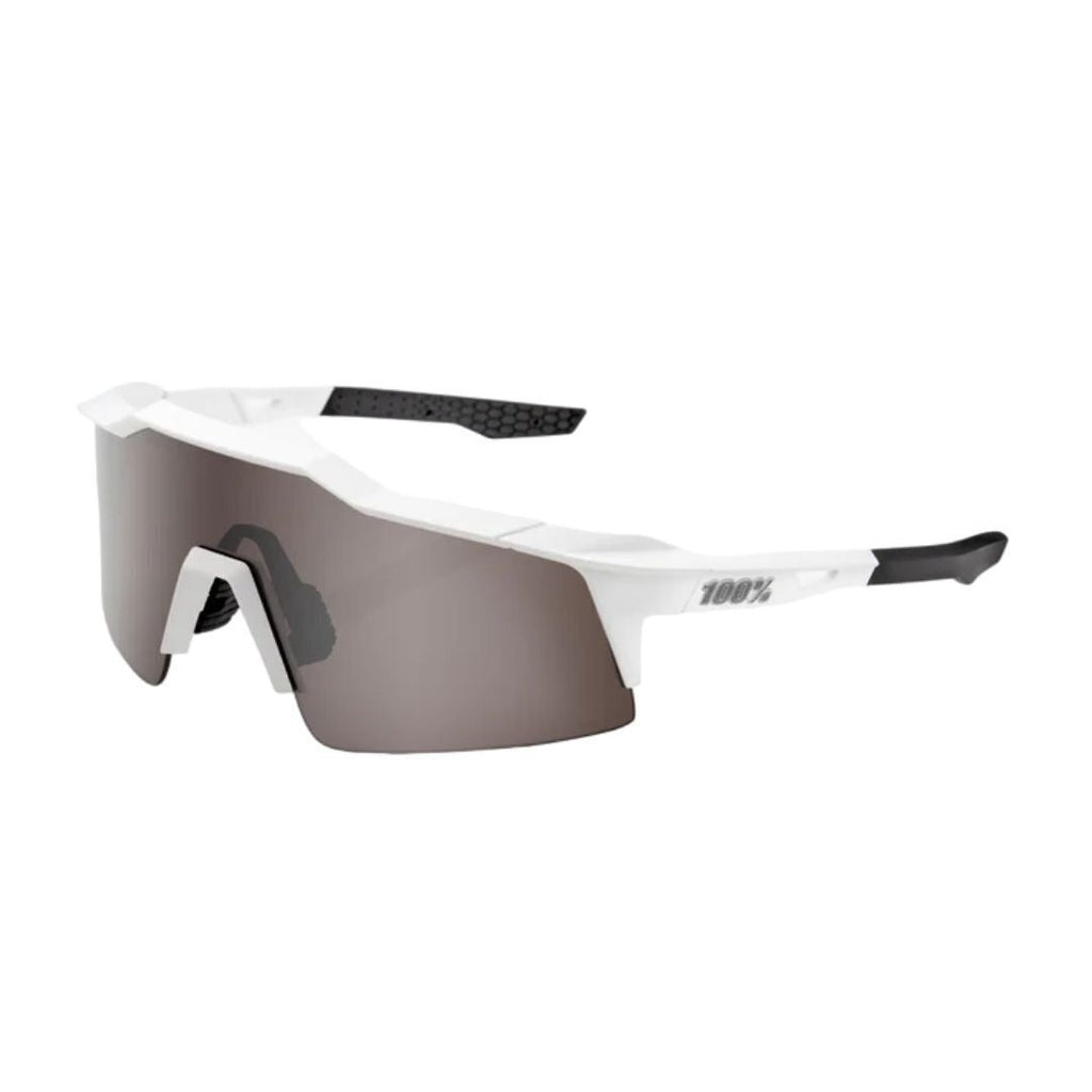 100% Speedcraft SL Sunglasses Matte White HiPER Silver Lens