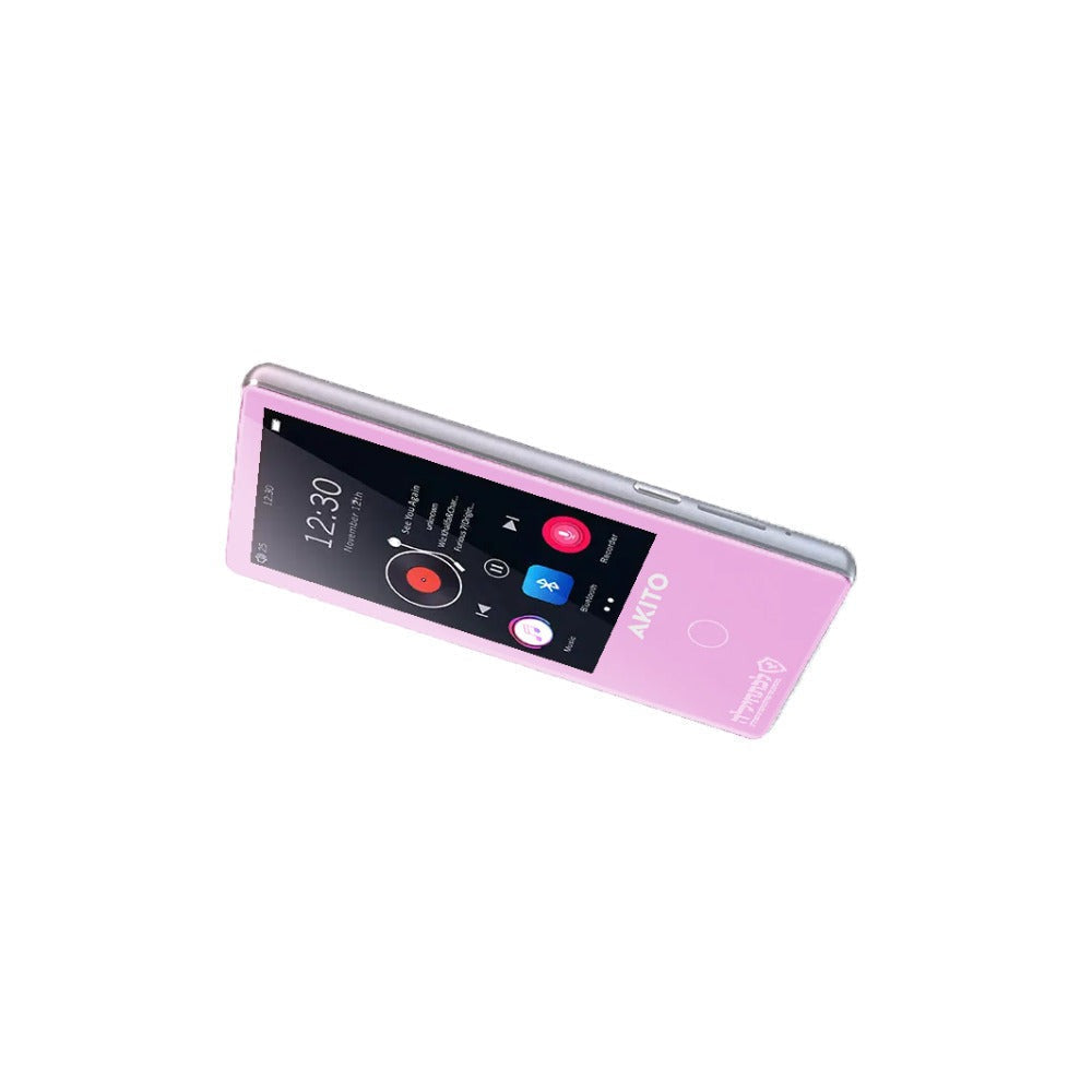 AKITO L5 16GB Kosher MP3 Player with Buttons, Built-in Speakers, Recorder, and Touch Screen (Pink)