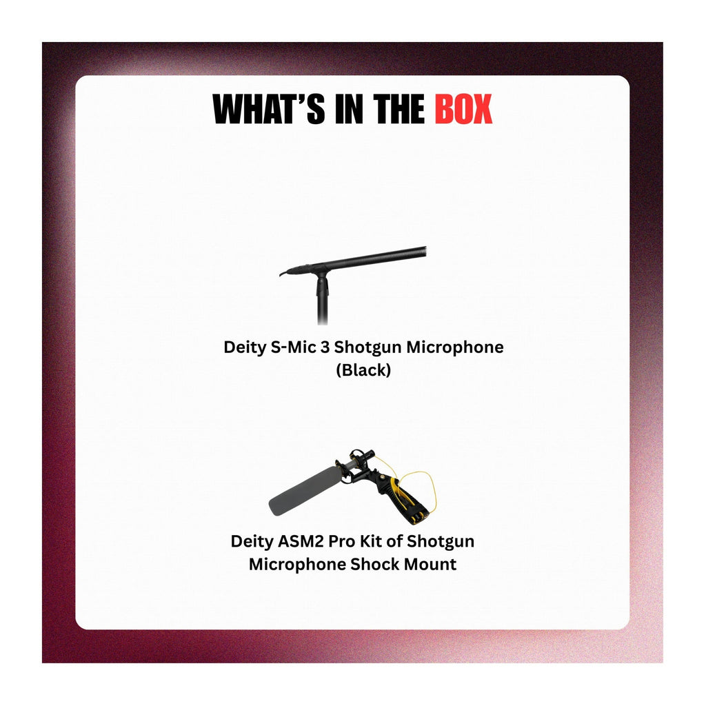 Deity S-Mic 3 Shotgun Microphone (Black) and ASM2 Pro Kit Bundle