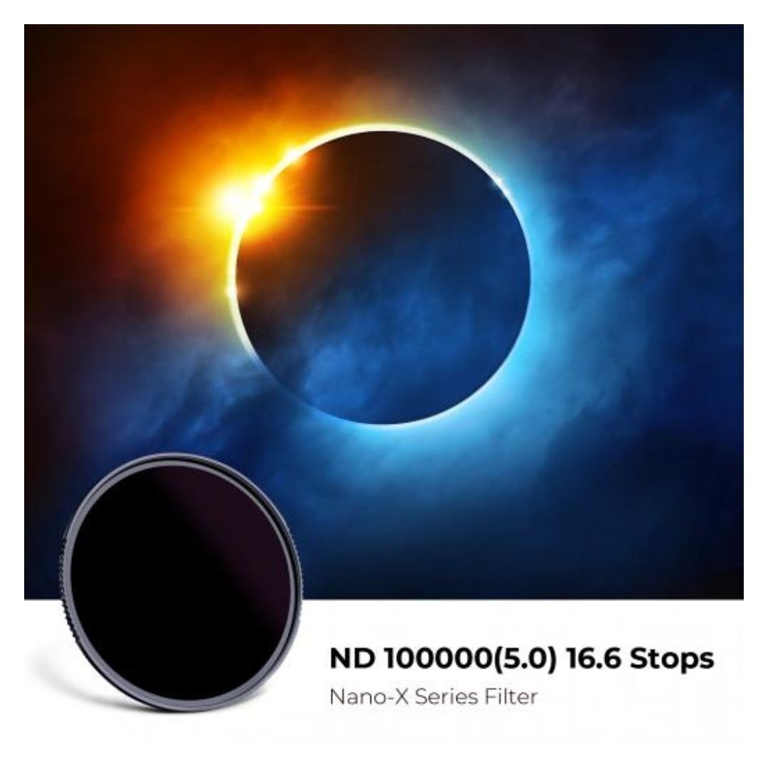 K&F Concept 58mm Solar Filter ND100000, 16.6-Stop Solid Neutral Density Filter for Nano-X Series