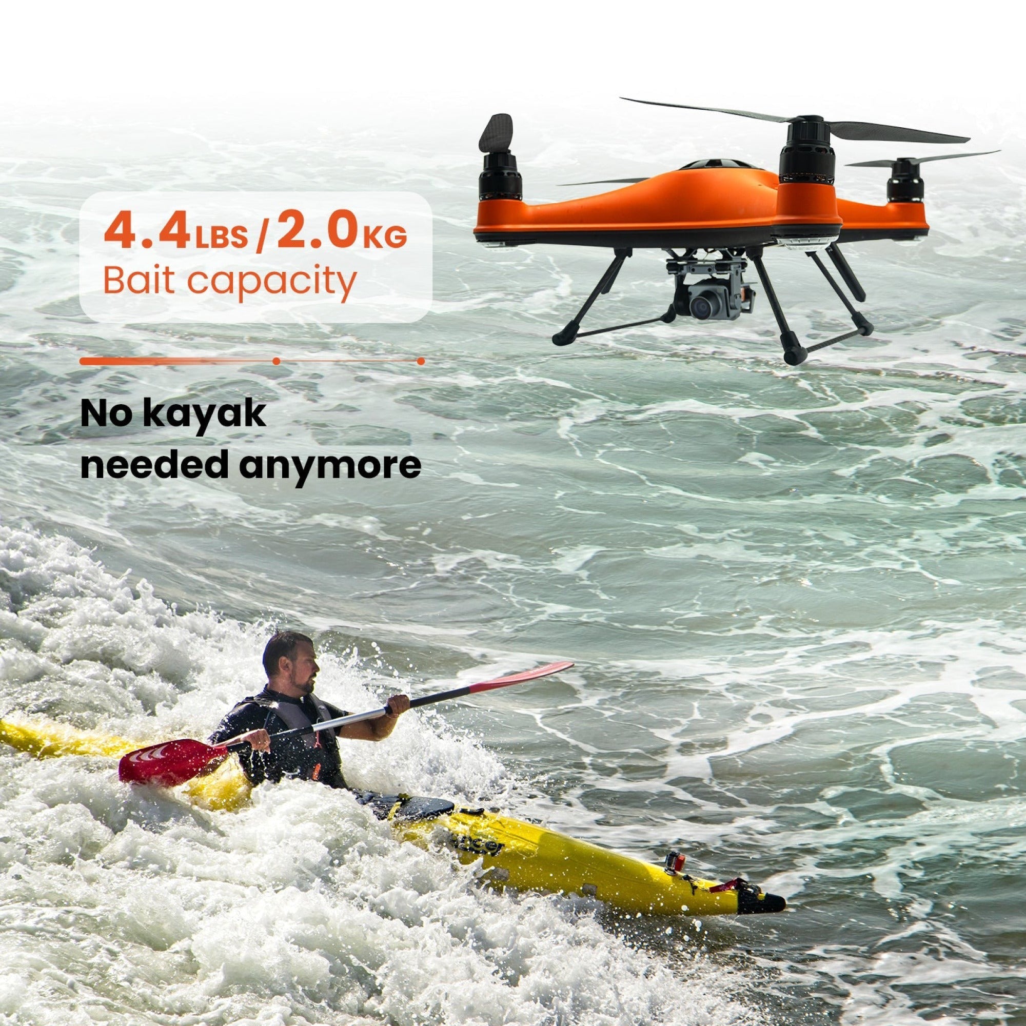 SwellPro Fisherman FD3 Waterproof Fishing Drone with 4K Camera and Accessories