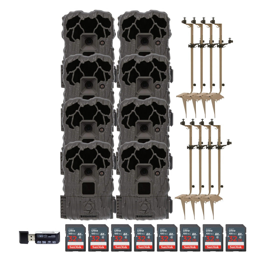 Stealth Cam 20MP Trail Camera with 60 Feet Range Detection (2-Pack) x 4 Bundle
