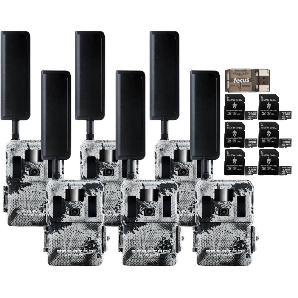 Spartan GoLive2 4G/LTE Trail Camera (6 Pack) with 32GB Memory Card & Card Reader