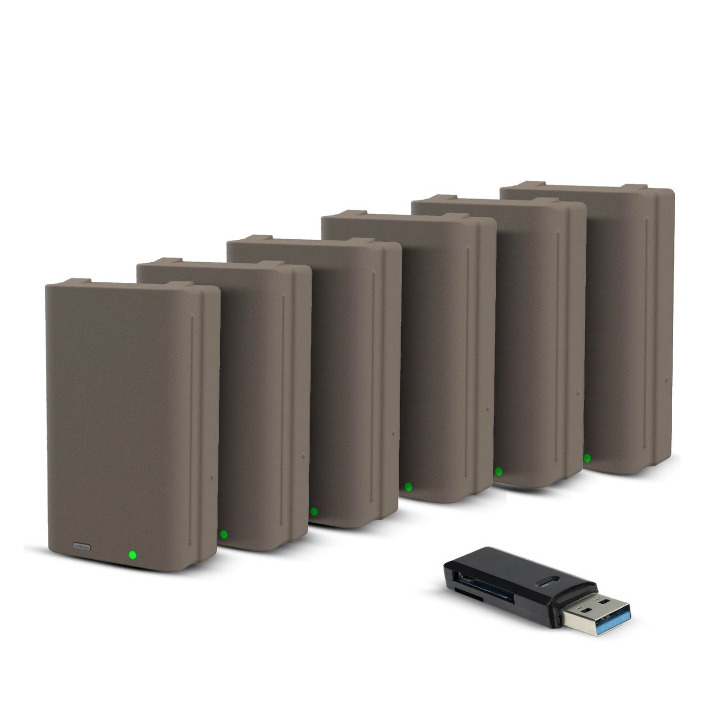 Stealth Cam FieldMax Lithium Battery Cartridge 6-Pack with Card Reader Bundle