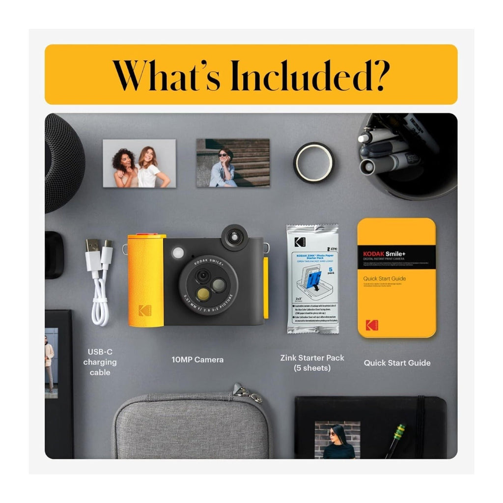 KODAK Smile+ Digital Instant Print Camera with Effect-changing Lens (Black)