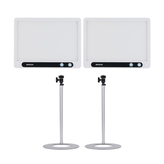Amaran Verge Edge-Lit LED Panel Light (White, US) with Desk Stand Bundle